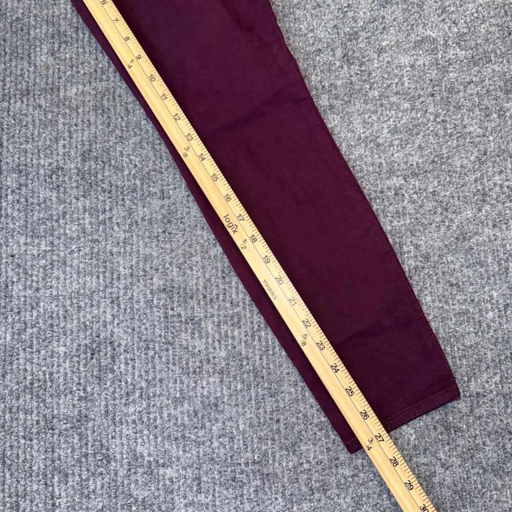 Paige Verdugo Ankle Skinny Jeans Vamp Red Burgundy Mid Rise Stretch Denim 28 NEW - Picture 6 of 9